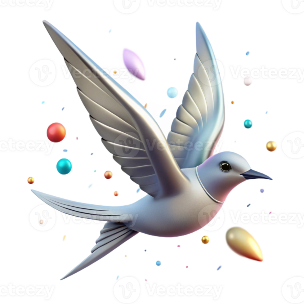 vibrant minimalist Arctic Tern in Flight Silhouette Cutout Element authentic png