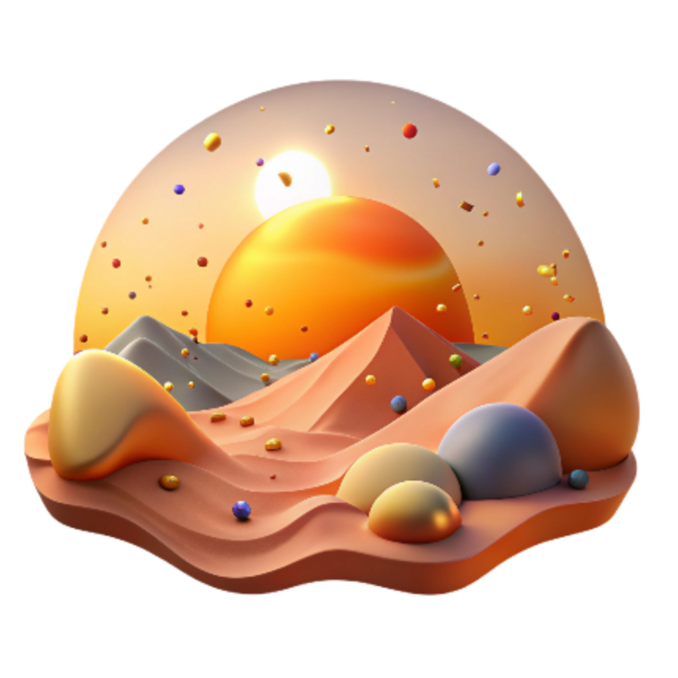 serene abstract Desert Sunset Silhouette Transparent Background exclusive png