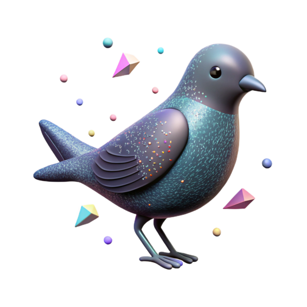 beautiful minimalist Bird Silhouette with Halftone Pattern Isolated Element genuine png