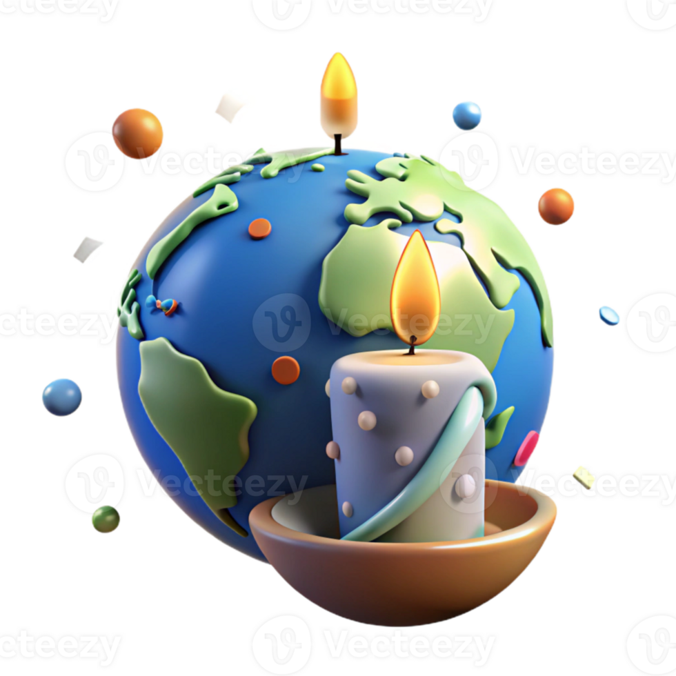 magnificent creative Earth Hour Candle Burning Cutout on Transparent Background premium png