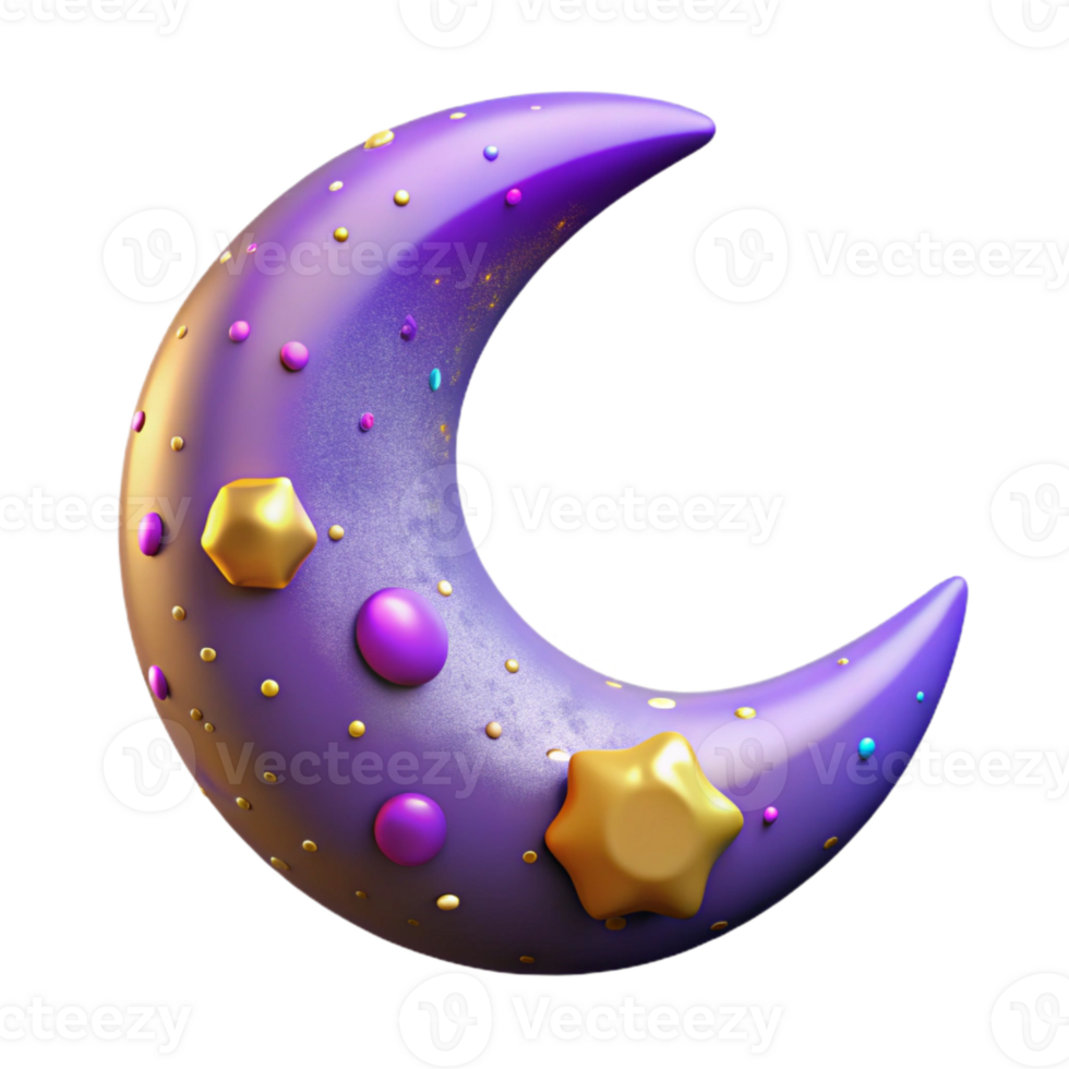 impressive modern Crescent Moon Night Sky Isolated Element exclusive png