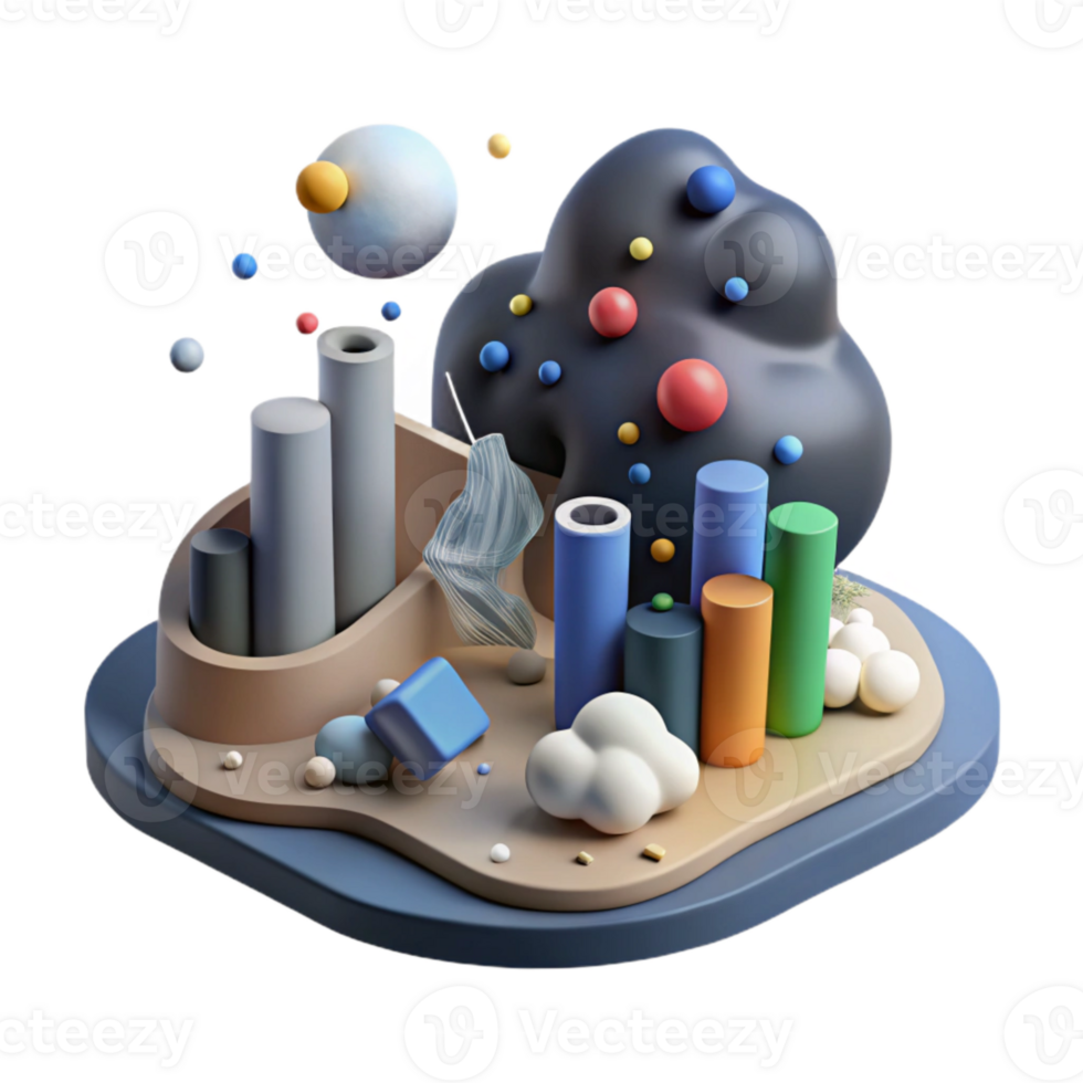 serene creative Data Points Visualizing Pollution Levels Transparent Background exclusive png