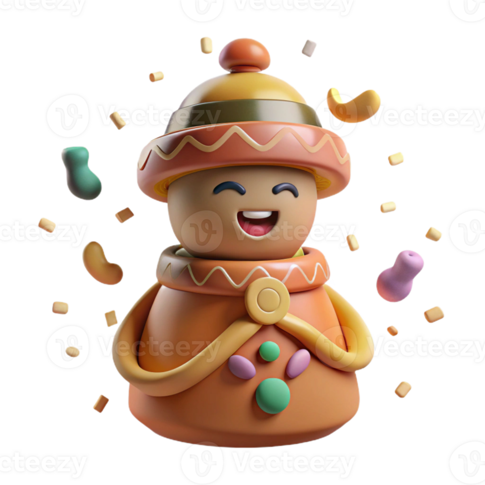 beautiful artistic Cultural Artifact Clay Figurine Isolated Cutout premium png
