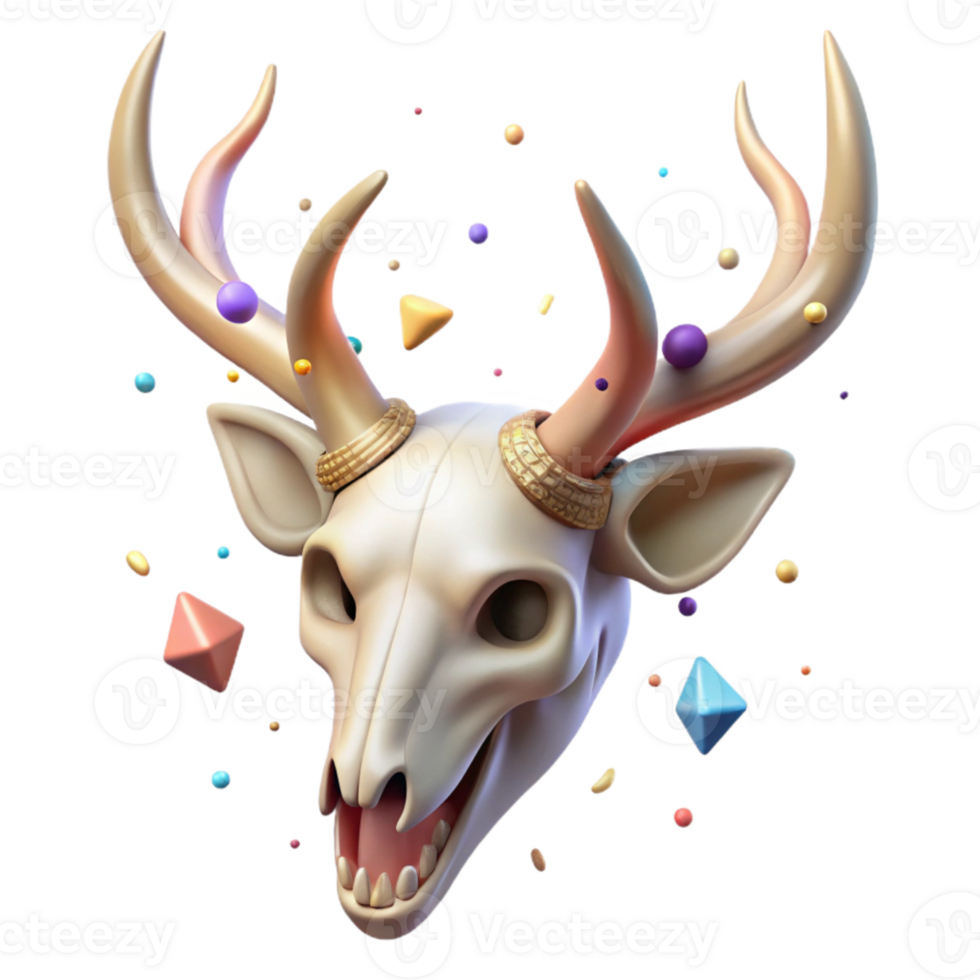 vibrant rustic Deer Skull Isolated Bone Structure high quality png