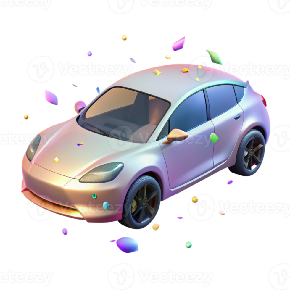 elegant traditional Electric Car Side View White Background Isolated authentic png