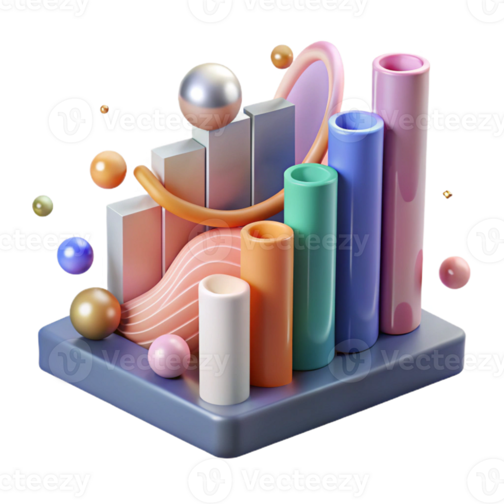 serene classic Bar Graph Showing Environmental Data Isolated Element premium png