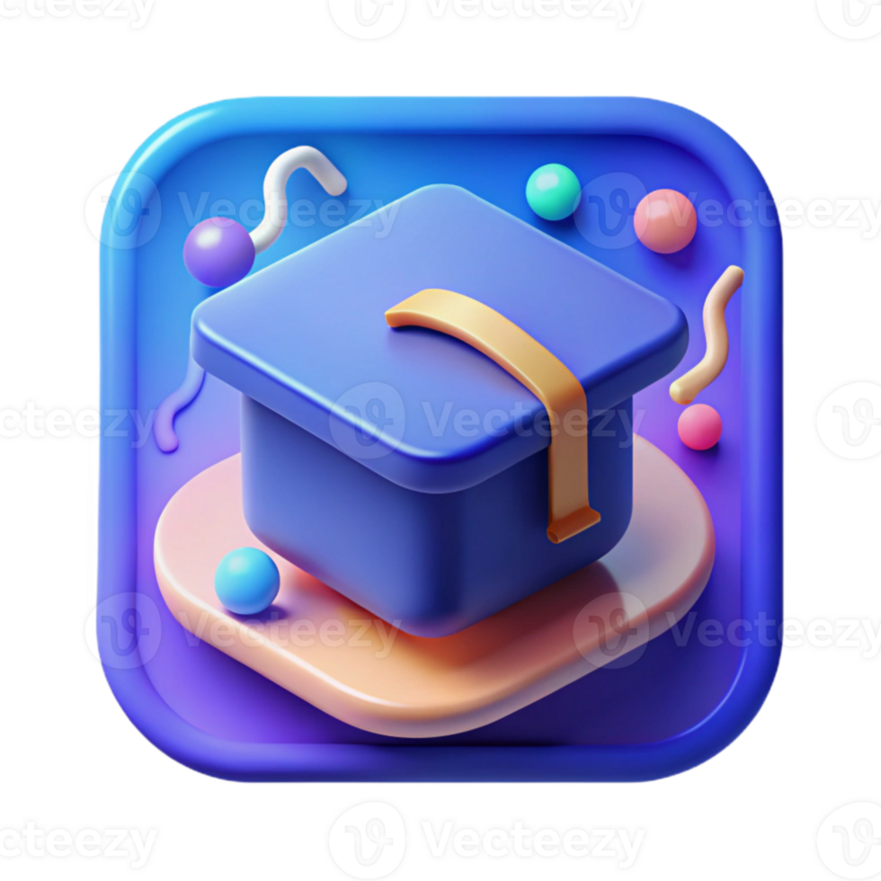 magnificent classic Educational App Icon Gradient Blue Isolated Element authentic png