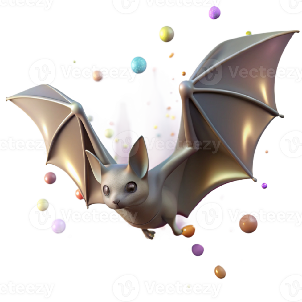 impressive abstract Bat Flying Through Light Polluted City Isolated premium png