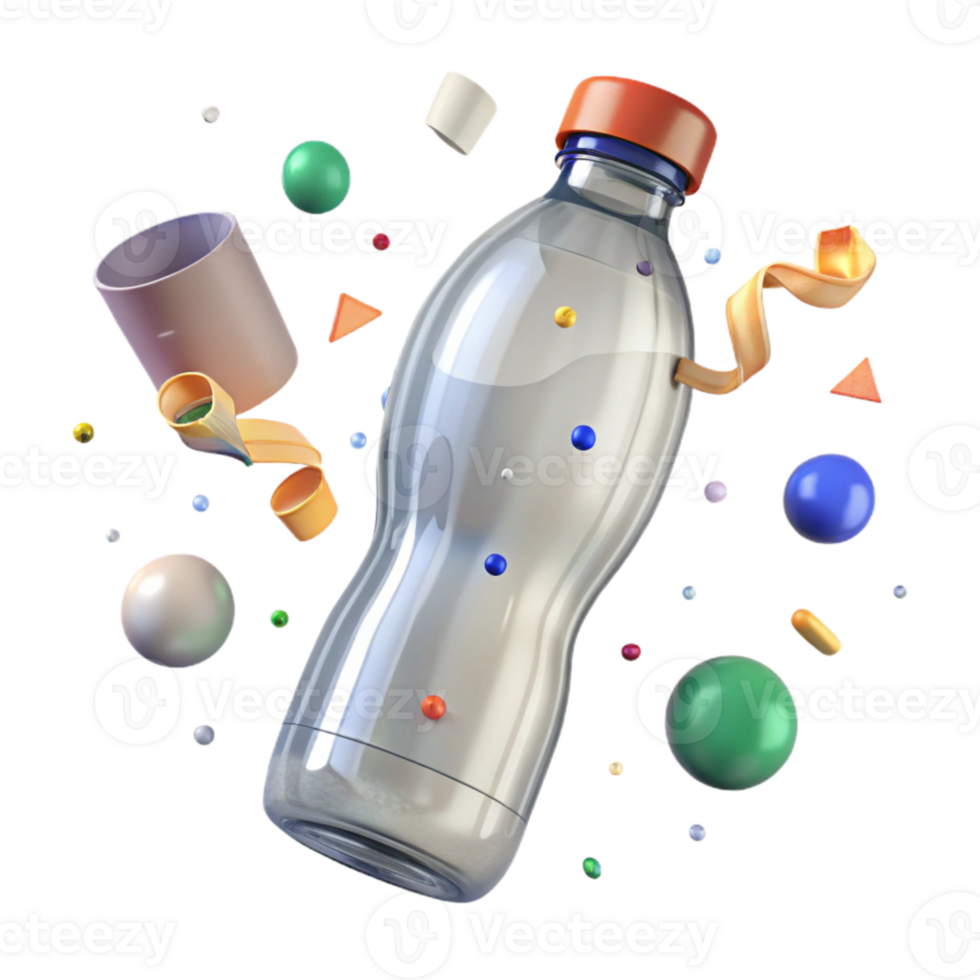 serene abstract Empty Plastic Bottle Ready for Recycling Transparent Background original png