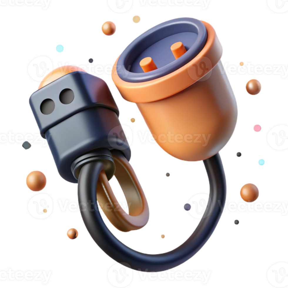 vibrant modern Electric Vehicle Charging Cable Connector Isolated with Close Up Detail genuine png