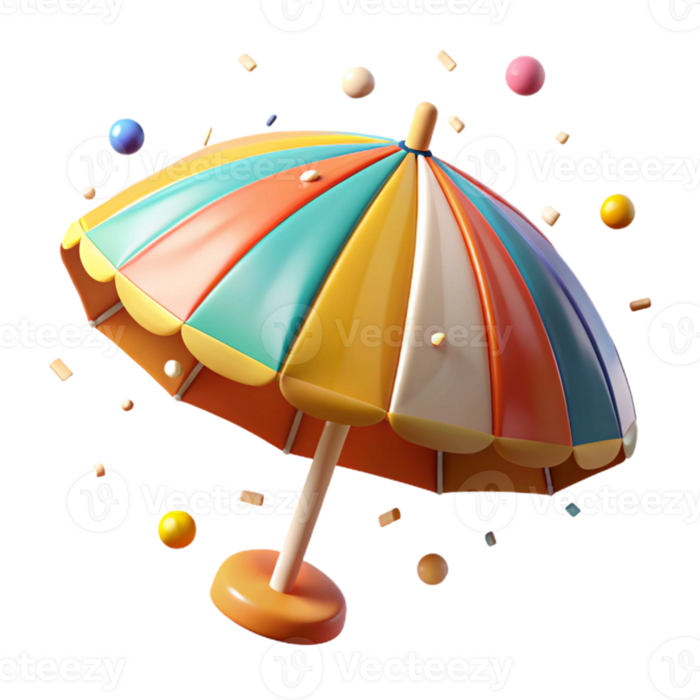 wonderful abstract Beach Umbrella Cutout Transparent Background Bright Colors high resolution png