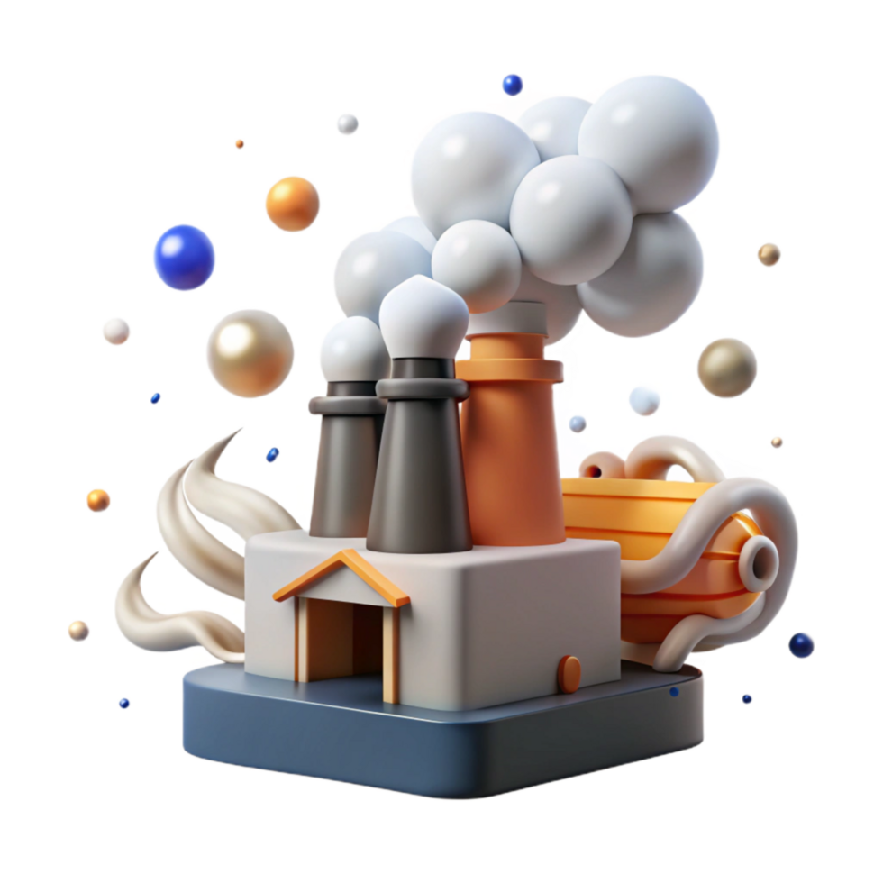extraordinary creative Factory Emitting Smoke Top View Cutout high quality png