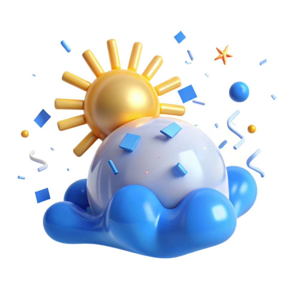 magnificent abstract Clear Blue Sky with Fluffy White Clouds Cutout premium png