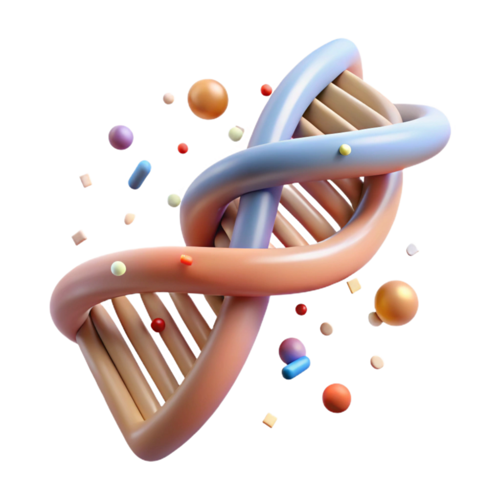 vibrant creative Dna Strand Unraveling Animated Sequence Isolated on White professional png