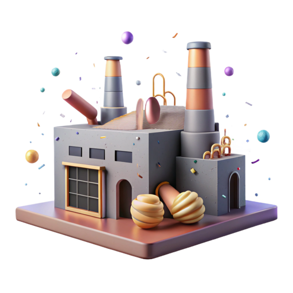 magnificent traditional Abandoned Factory Building Isolated Element genuine png
