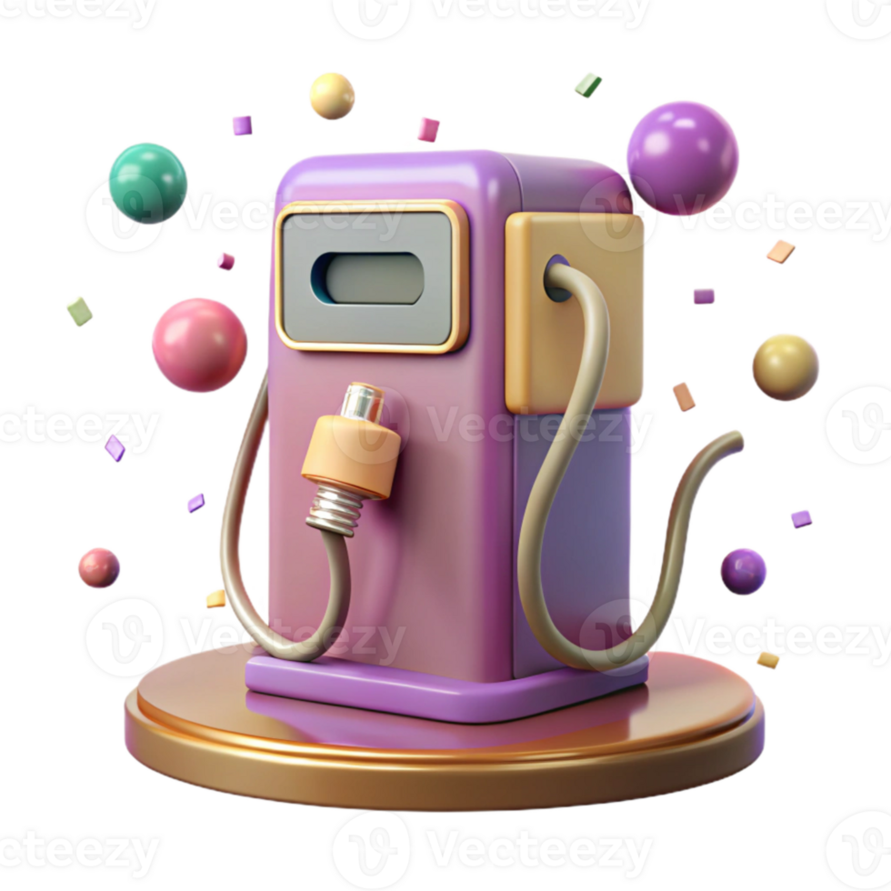 vibrant modern Electric Car Charging Station Isolated Element authentic png