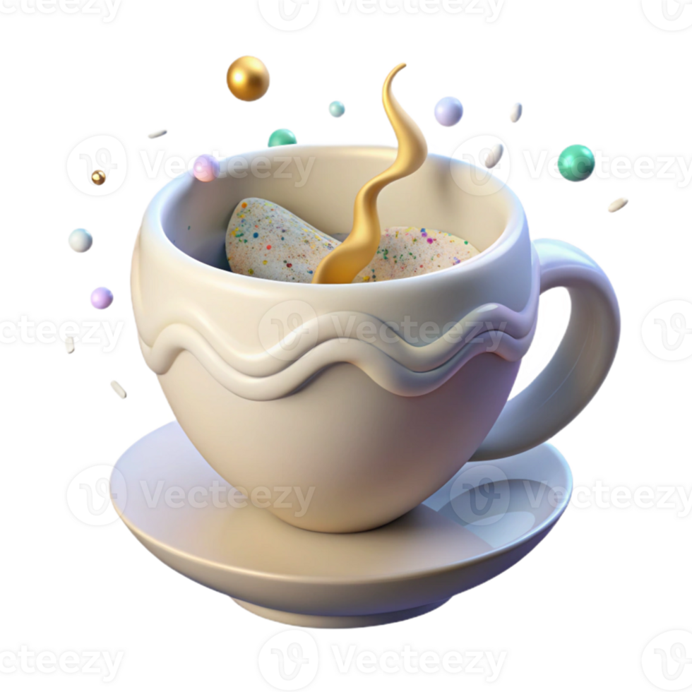 elegant classic Empty Teacup White Porcelain Cutout high quality png