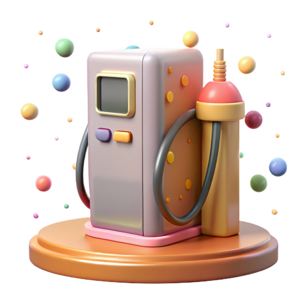 serene minimalist Electric Car Charging Station Isolated Element original png