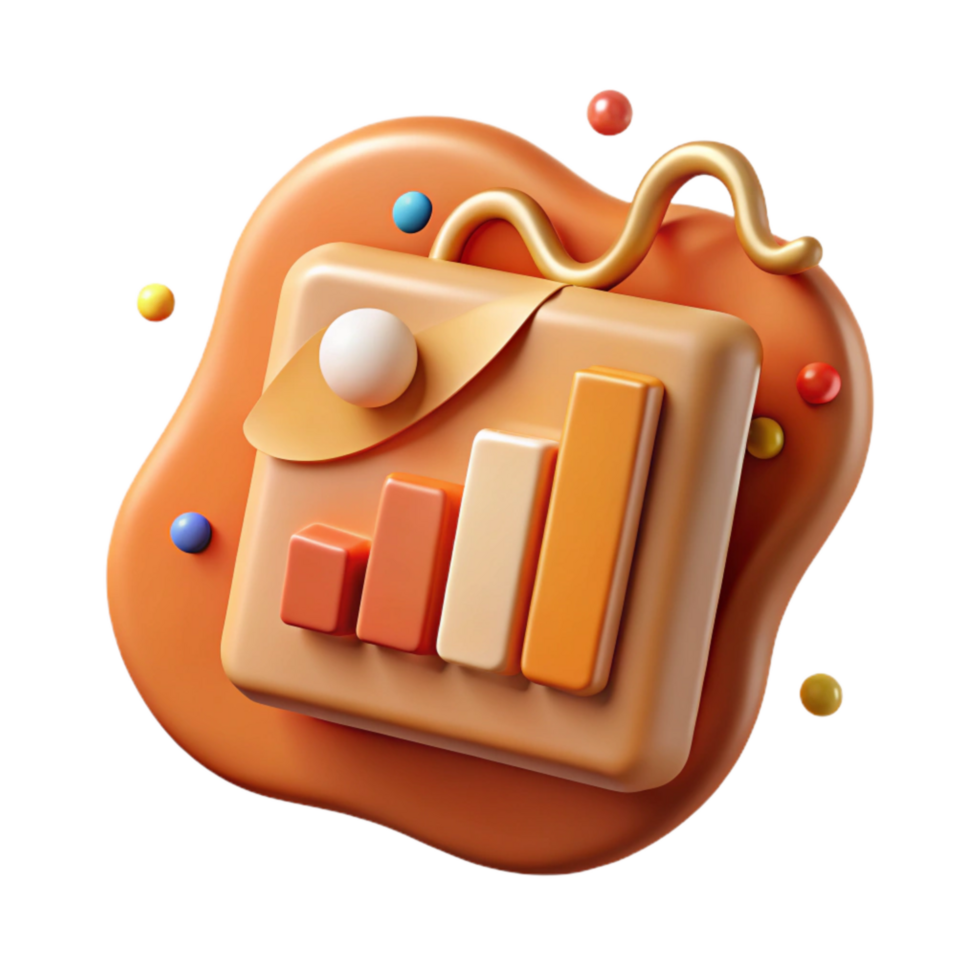 magnificent artistic Amber Kagi Chart Icon Cutout with Thick and Thin Lines premium png