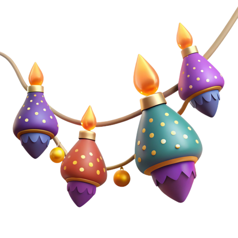 impressive minimalist Diwali String Lights Isolated Festive Glow premium png