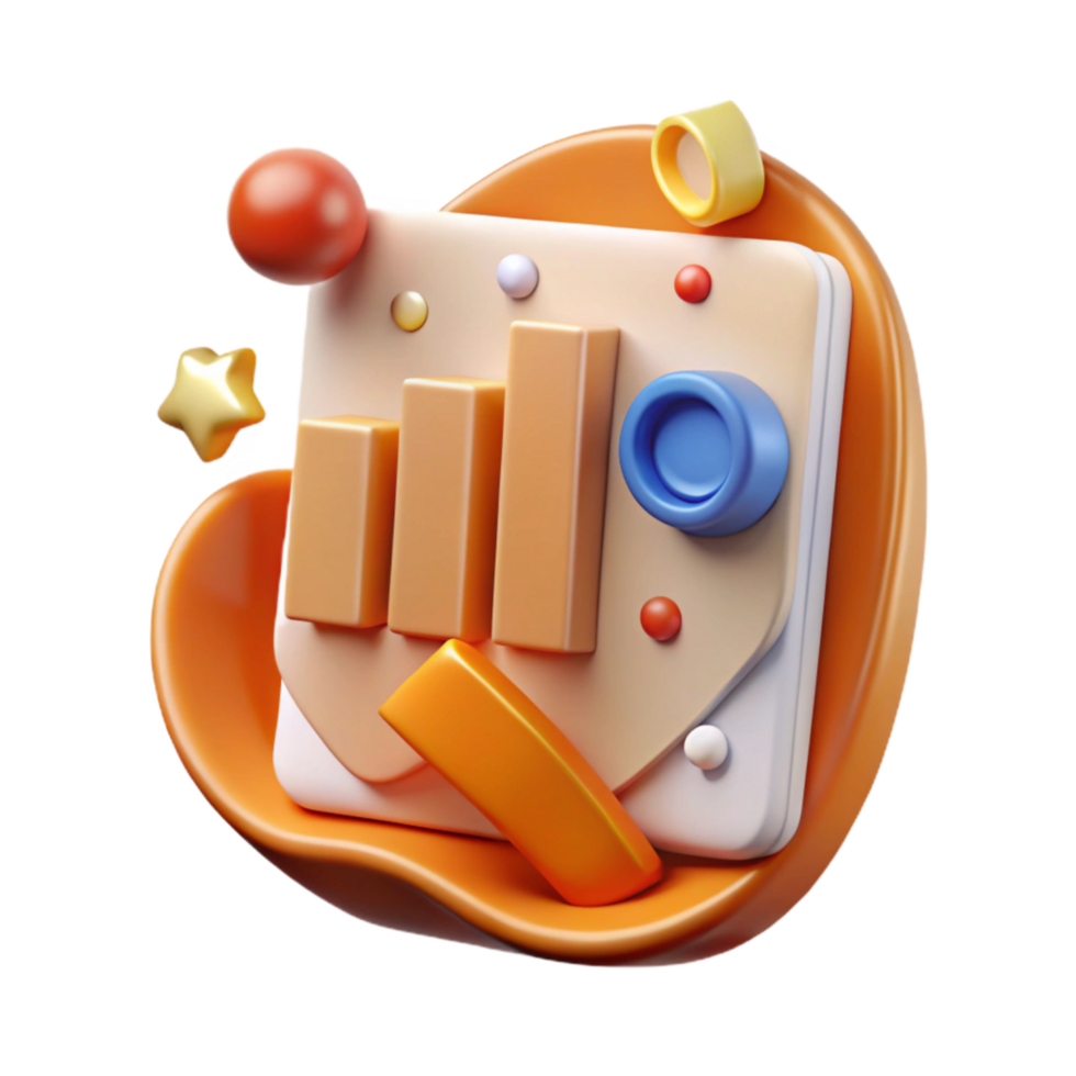 serene modern Amber Funding Rate Chart Icon Cutout with Clear Fluctuations original png