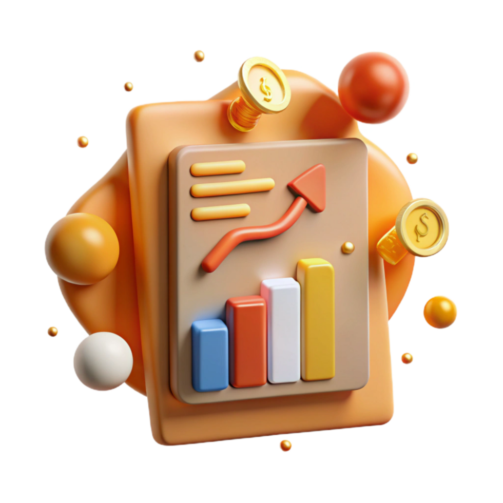 beautiful contemporary Amber Funding Rate Chart Icon Cutout with Clear Fluctuations premium png