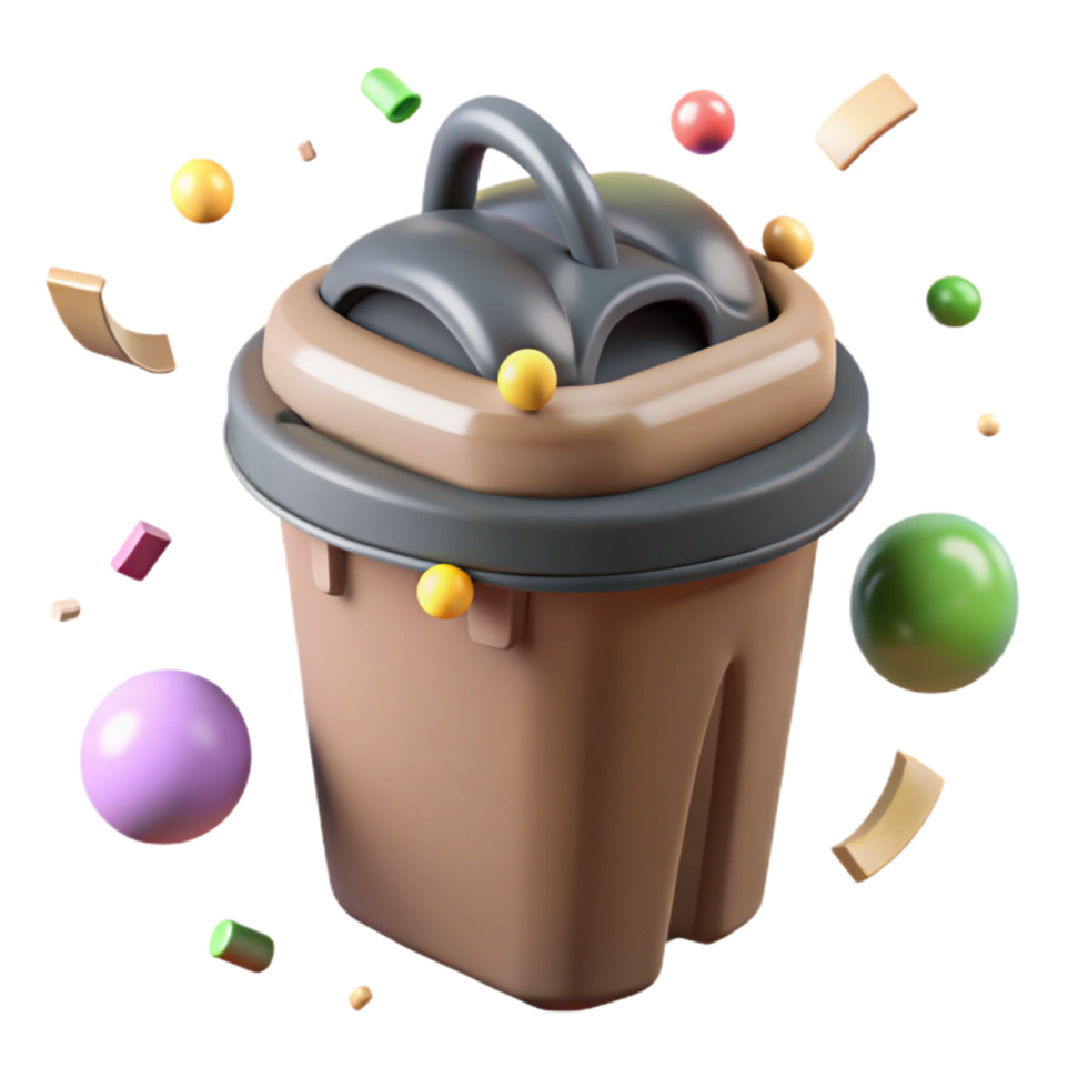 dramatic classic Compost Bin Top View Isolated Cutout original png