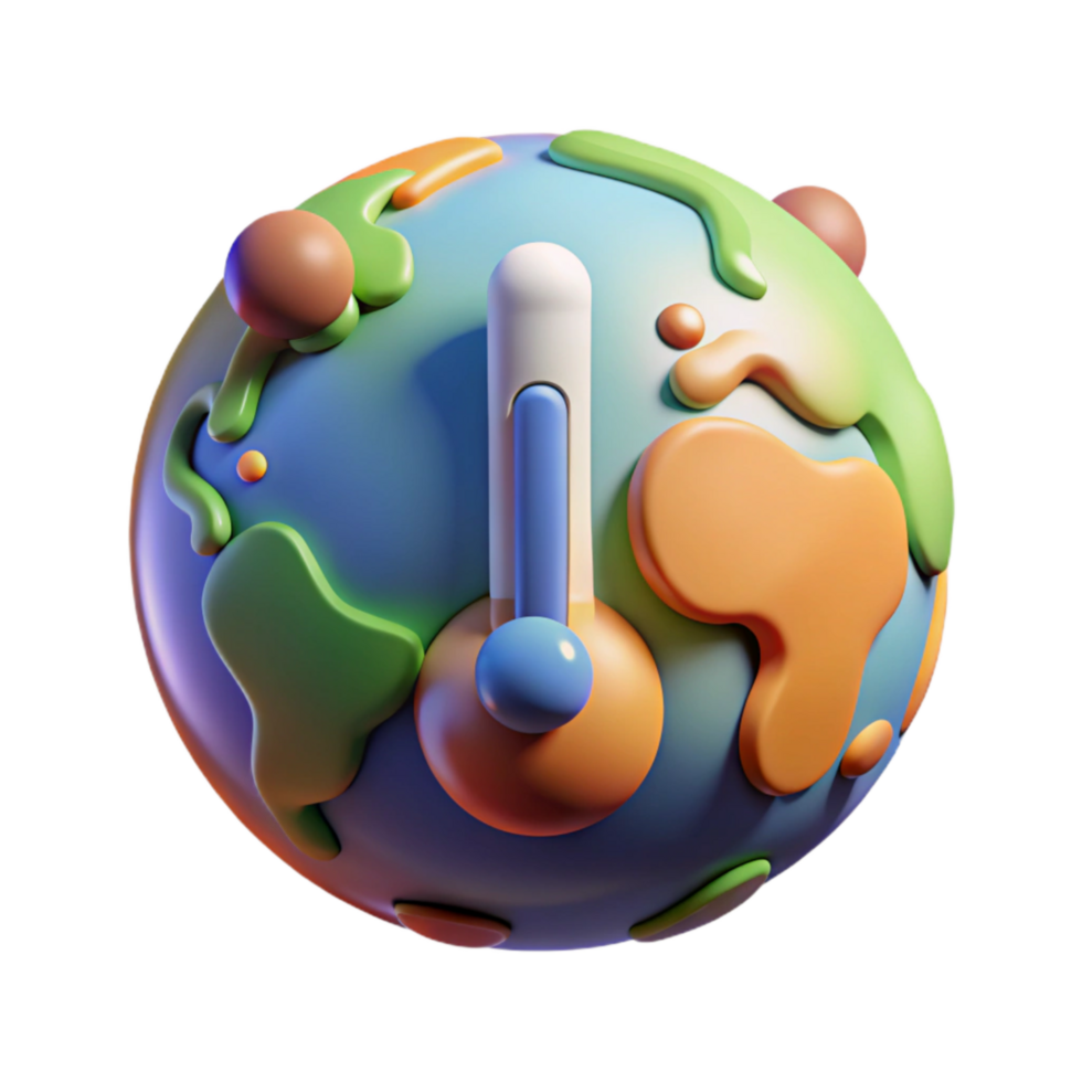 beautiful traditional Earth with Thermometer Isolated Element Cutout authentic png