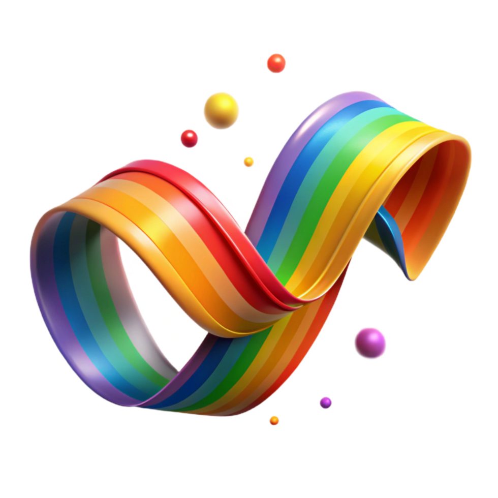 elegant traditional Bright Rainbow Ribbon Curl Transparent Background genuine png