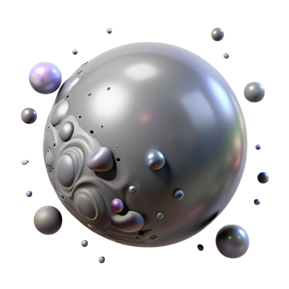 serene modern Floating Sphere Gray Gradient Isolated professional png