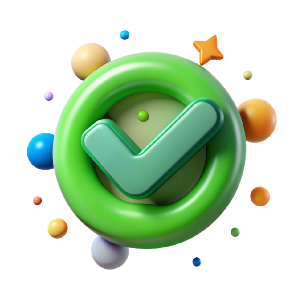 vibrant classic Ecosystem Health Indicator Transparent Background Green Checkmark detailed png