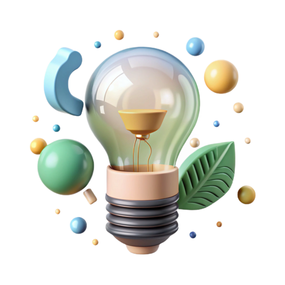 elegant rustic Eco Friendly Light Bulb Shining Isolated premium png