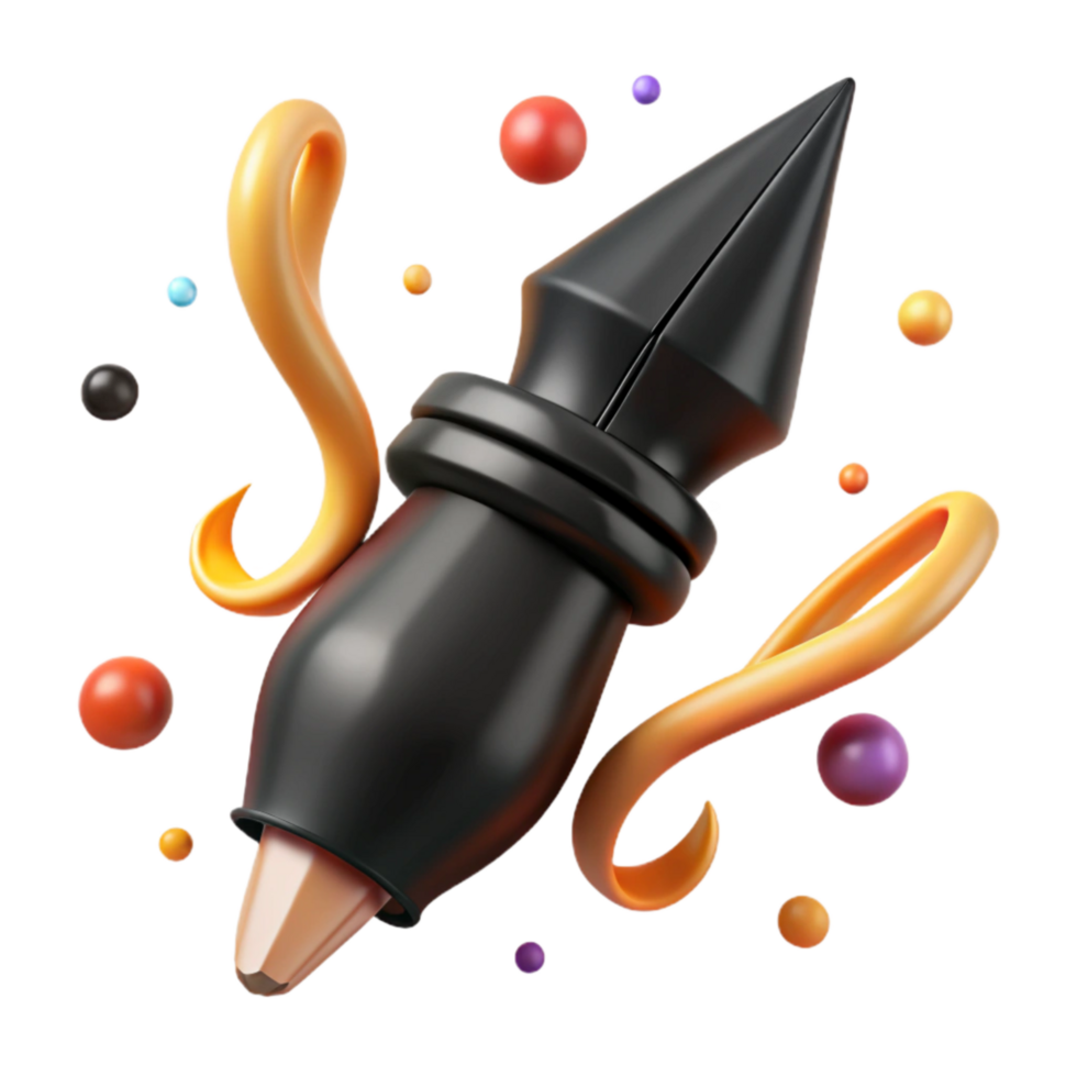 elegant classic Black Calligraphy Pen Tip Detail Isolated Cutout genuine png