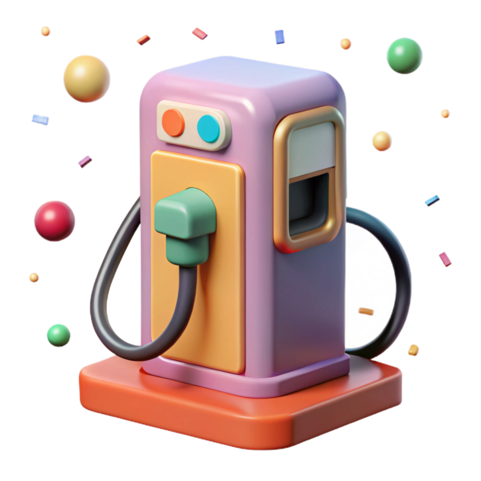 wonderful minimalist Electric Car Charging Station Isolated Element premium png