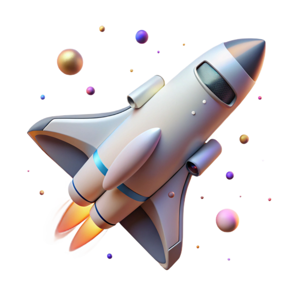 serene minimalist Cutout Space Tourism Shuttle professional png
