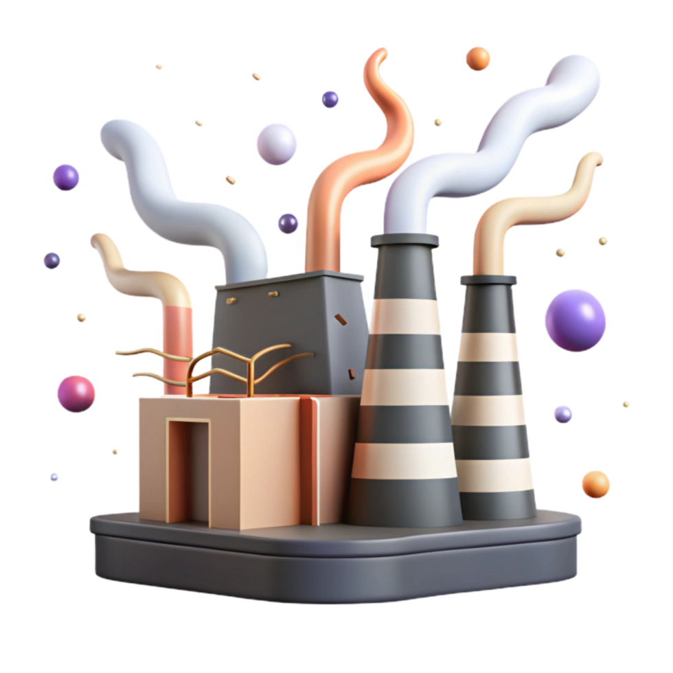 stunning contemporary Factory Emissions Silhouette Isolated png