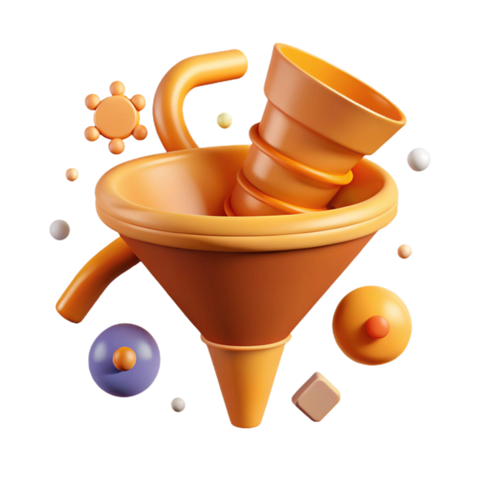 wonderful abstract Amber Funnel Chart Icon Cutout with Converging Shape authentic png