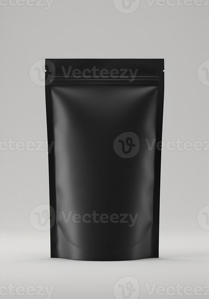 Black Stand-Up Pouch For Mockup Product Packaging Design 2 photo