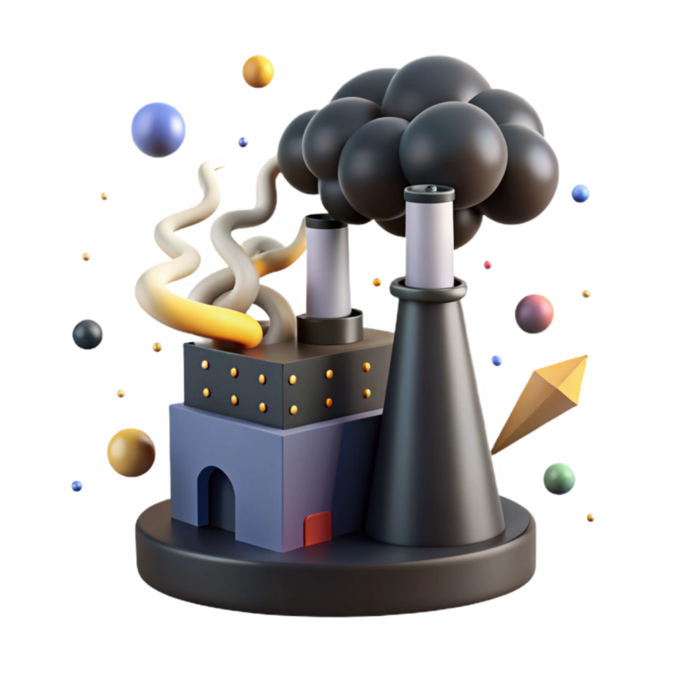 vibrant classic Factory Emitting Black Smoke Isolated Element high quality png