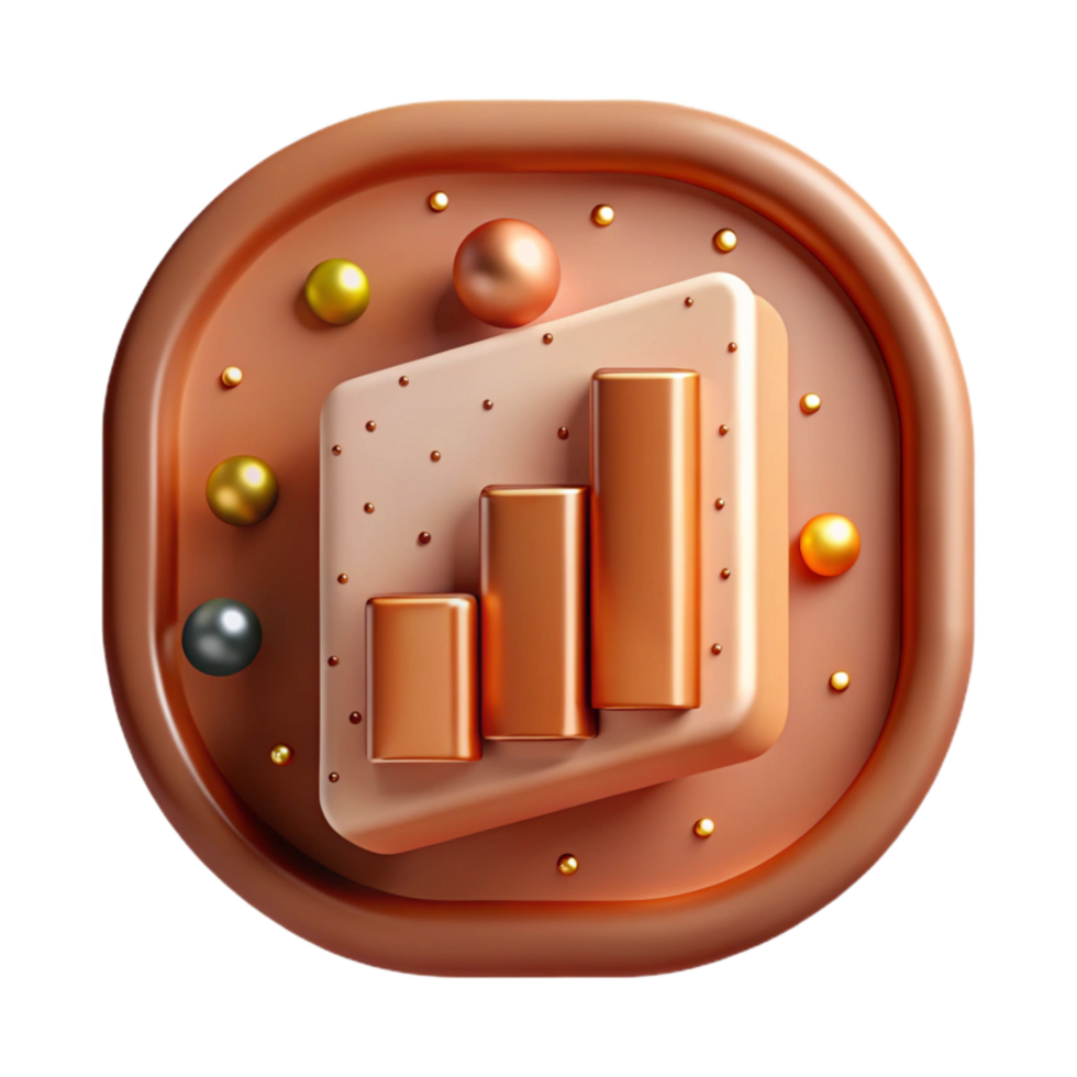stunning artistic Copper Marimekko Chart Icon Cutout with Proportional Areas premium png