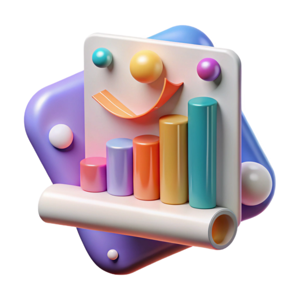 stunning creative Document Analysis Bar Graph Isolated detailed png