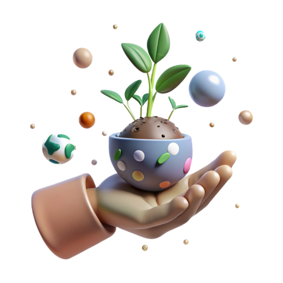 stunning classic Conservationist Hand Holding Seedling Cutout detailed png