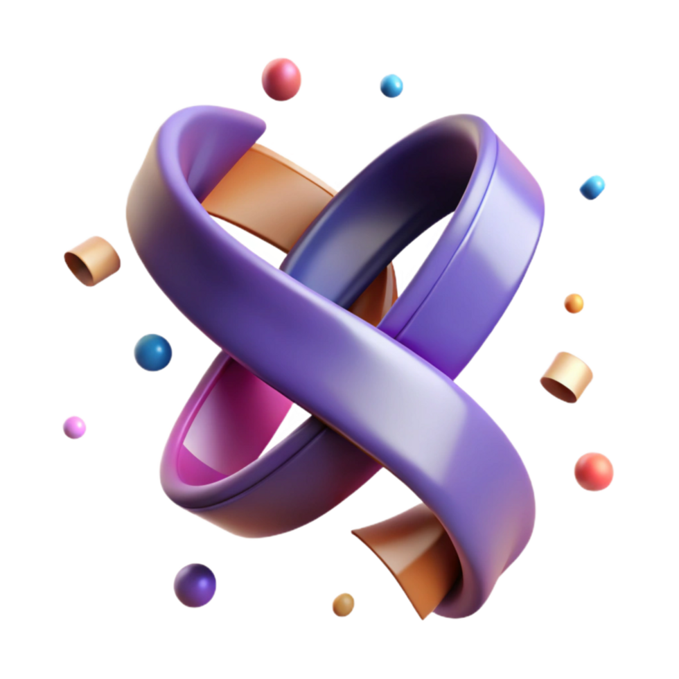 stunning modern Dynamic Ribbon Twist Cutout Transparent Background detailed png