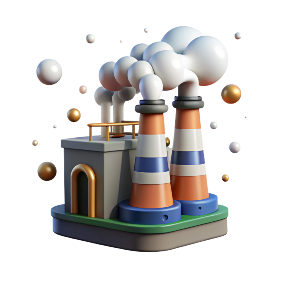 extraordinary rustic Factory Smoke Pollution Cutout Isolated on Transparent Background detailed png