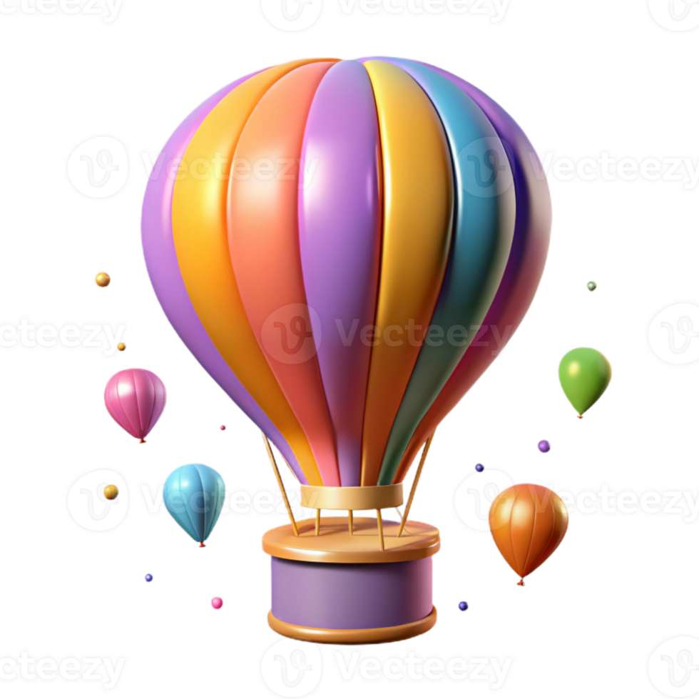 wonderful contemporary Colorful Hot Air Balloon Floating Upwards Cutout high quality png