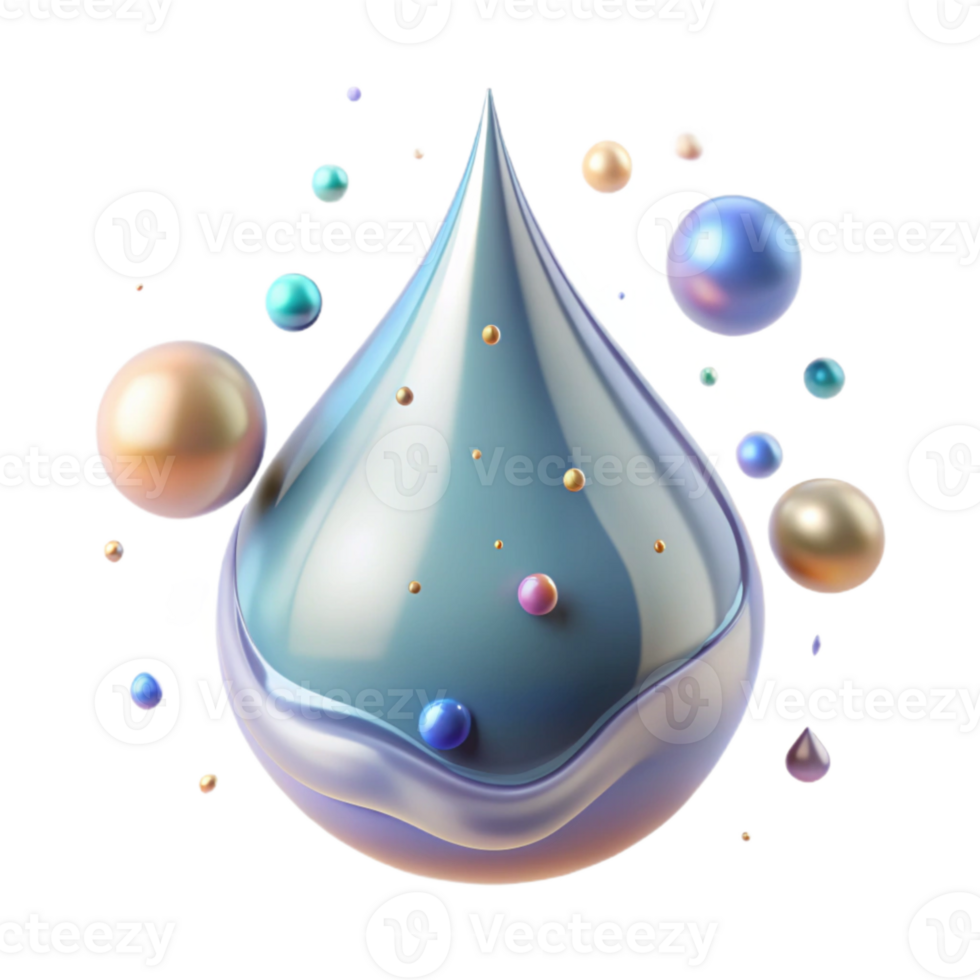 serene vintage Clean Water Drop Splashing Isolated detailed png