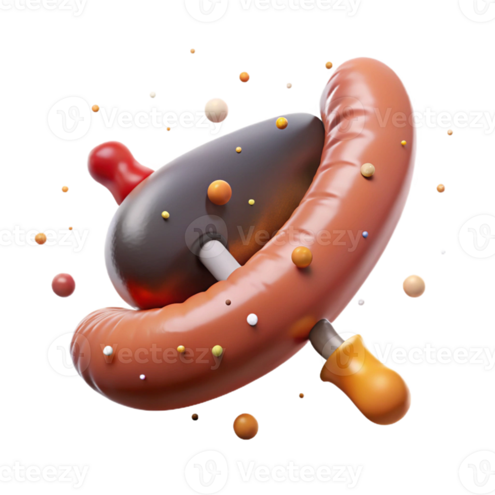 impressive contemporary German Bratwurst Grilled Sausage Juicy Texture Isolated authentic png