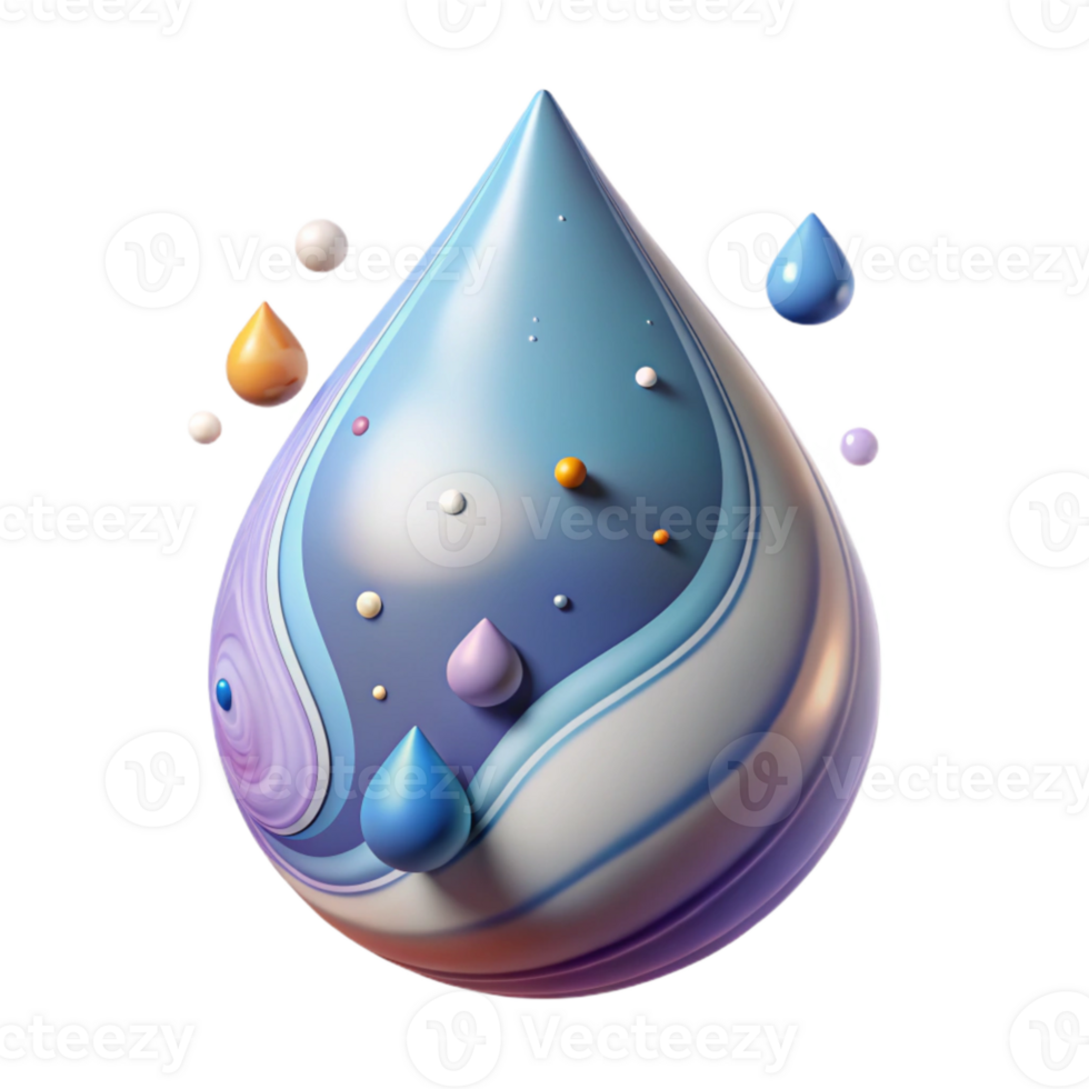 elegant vintage Clean Water Drop Isolated with Realistic Lighting premium png