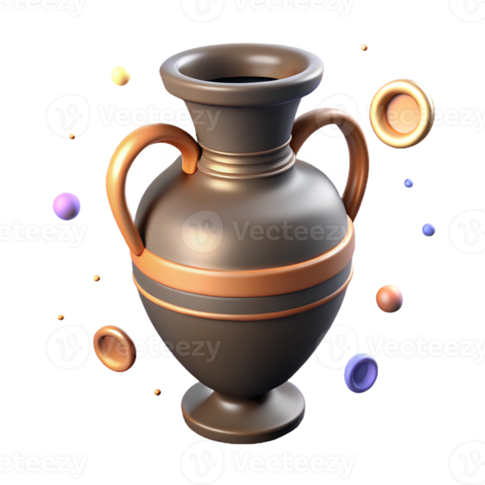 vibrant contemporary Ancient Greek Vase Silhouette Isolated genuine png