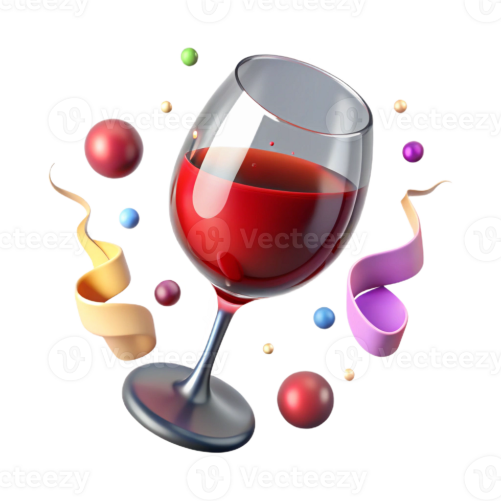 beautiful minimalist Glass of Red Wine Transparent Background original png